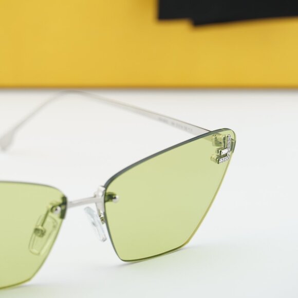 Fendi FE4160US 16N Cat Eye Sunglasses - Silver/Green main image 7